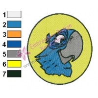 Rio Blu Face Angry Birds Embroidery Design